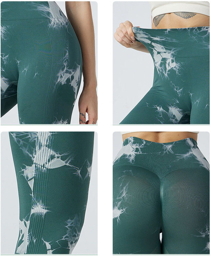 Tie-Dye-Ossarium Consuetudinis Logo Scrunch-Battis inconsutilem Yoga Leggings05_031