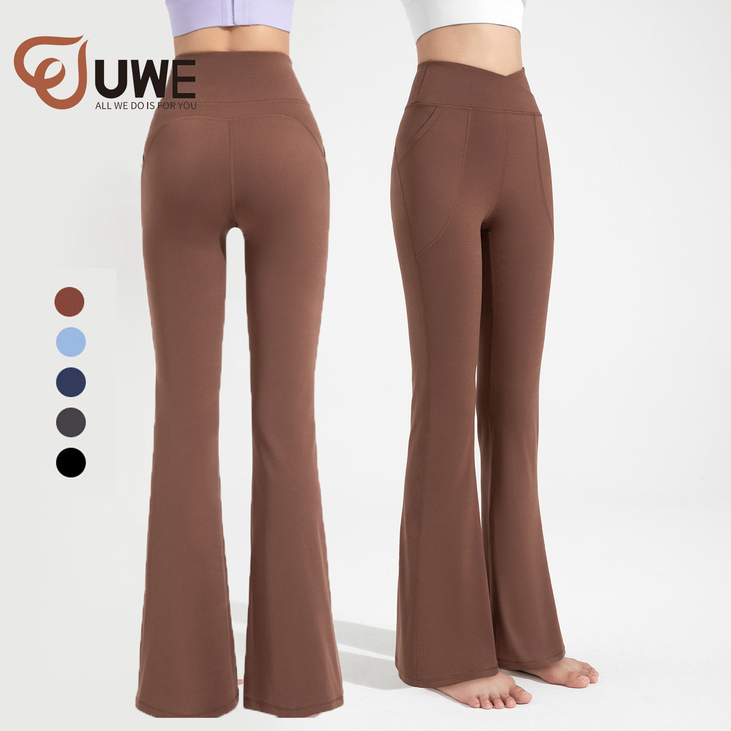 Yoga Leggings With Pocket Boot Leg Sports Dance Flare Pants（122）