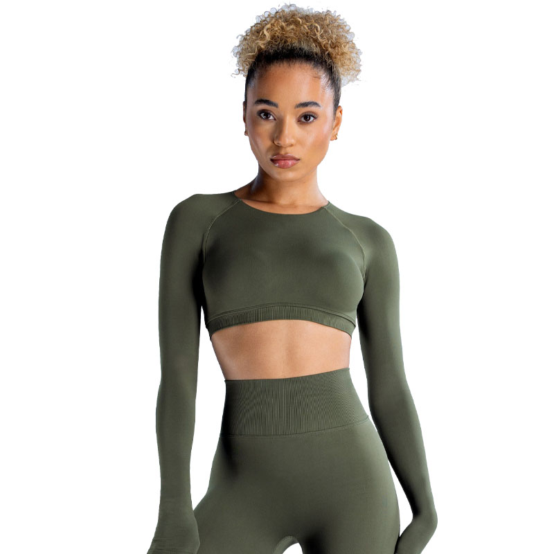 Yoga Long Sleeves Wholesale Custom Slim Backless Gym Top（836）
