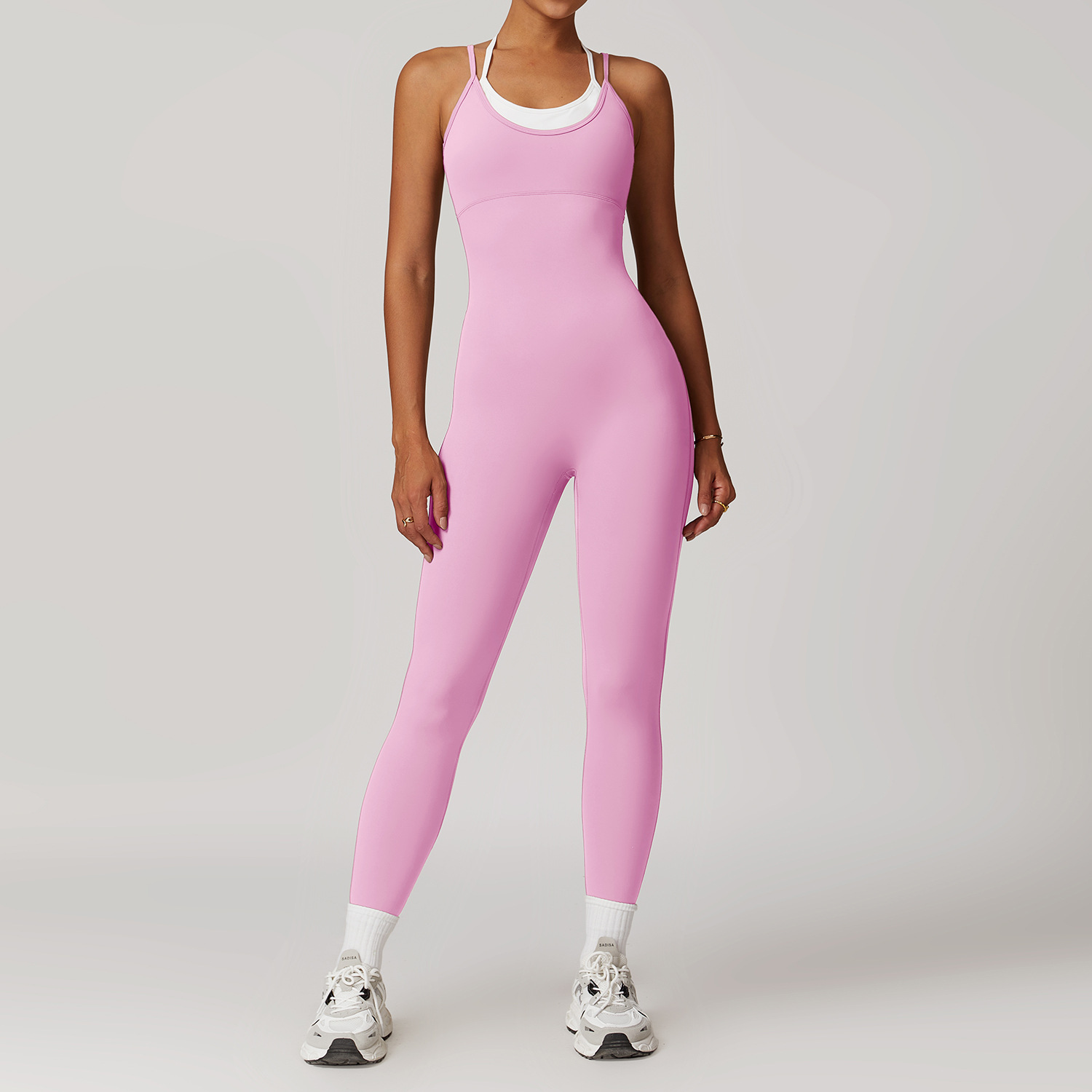Yoga Jumpsuit Colorblock Romper Gym One Piece Bodysuit（433）
