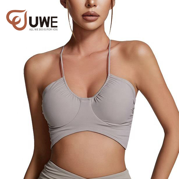 Yoga Sports Bra Stretchy Strappy Slimming Compression