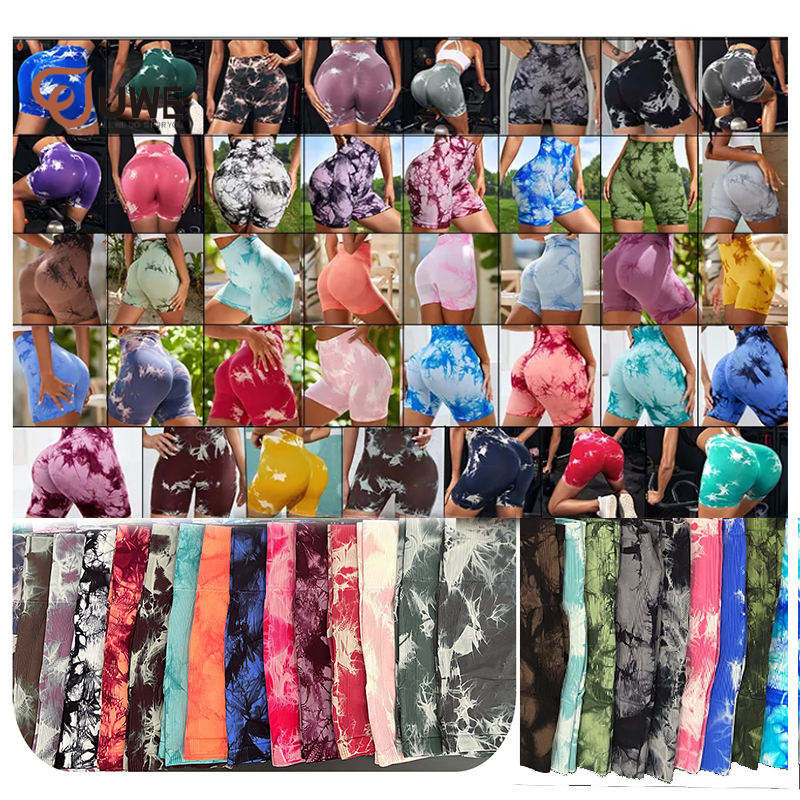 Tie Dye Yoga Shorts 70 Colour Thin Summer Gym Tight Biker Shorts（52）