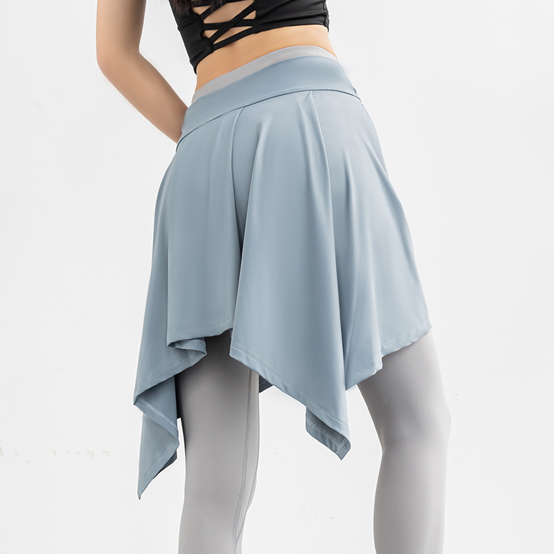Yoga Skirt Anti Exposure Skirt Binding False Two Pieces Skirt（147）