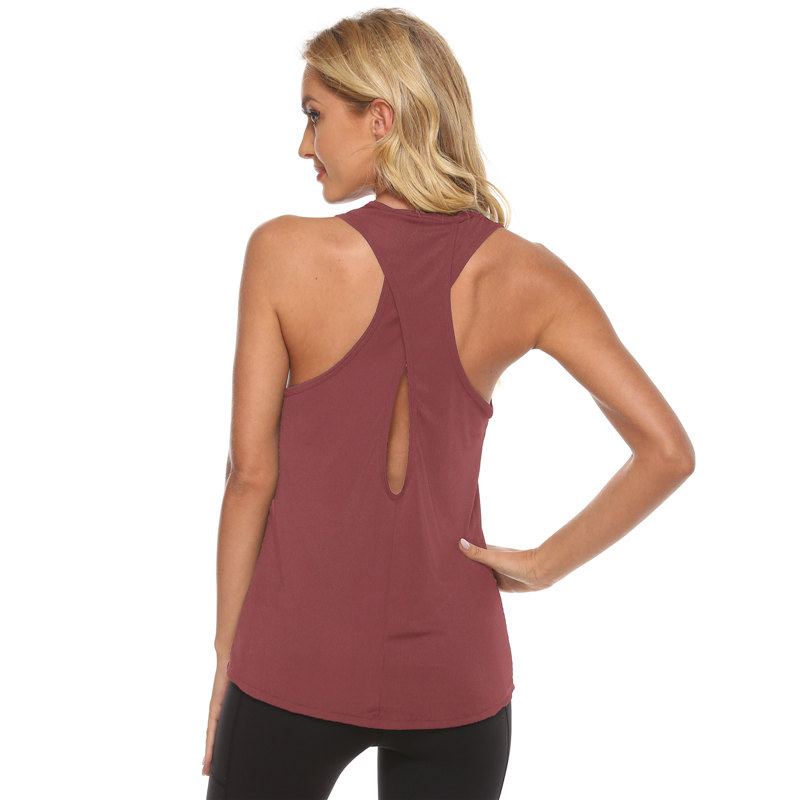 Womens Backless Workout Running Tank Muscle Yoga Shirts Sleeve Tops2