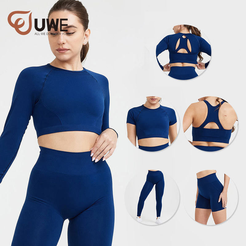 Yoga 5 Piece Set Long & Short Sleeve Sports Bra Leggings（123）