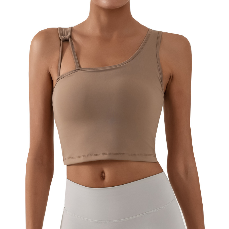 Yoga Tank Top Custom Women’s Asymmetric Gym Sports Bra （490）