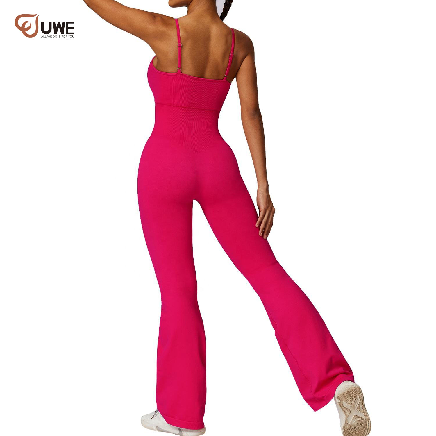 Yoga Jumpsuit Adjustable Ribbed Seamless Flare Leggings（501）