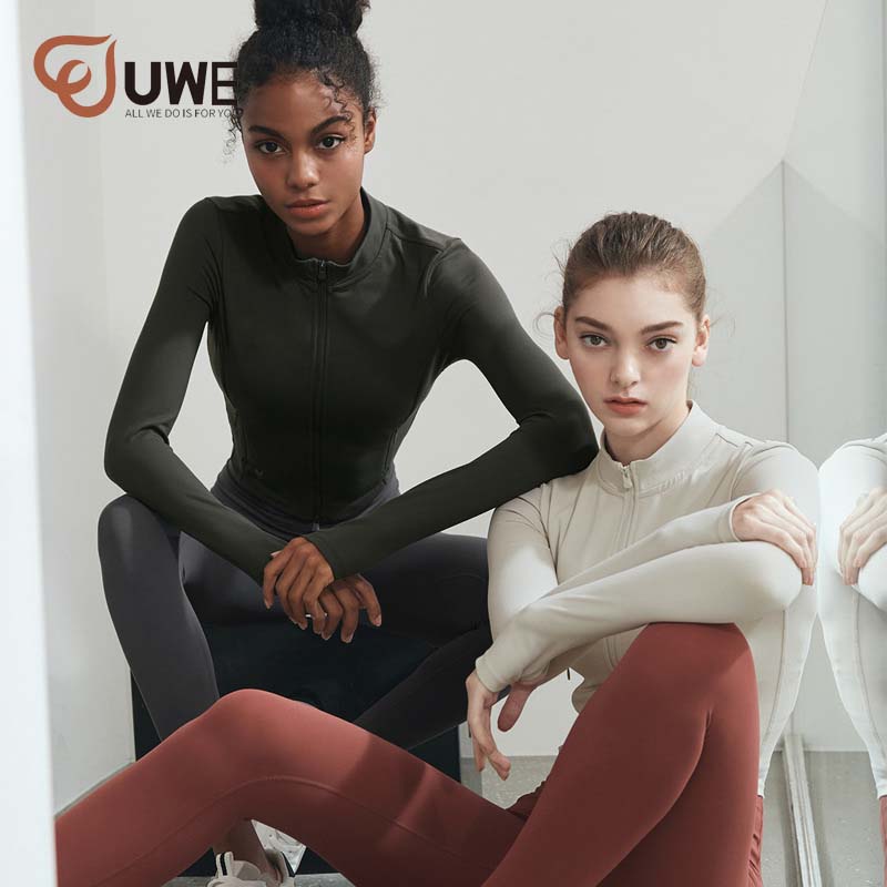 Yoga Jackets Brushed Nude Elastic Long Sleeve Zipper Pocket（691）