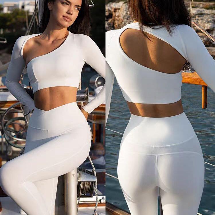 Yoga Top Hollow Out Gym Active Wear Fitness Long Sleeve（167）