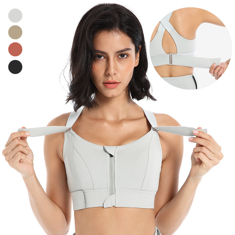 Yoga Bra Adjustable Solid Color High Impact Plus Size Sports Bra（528）