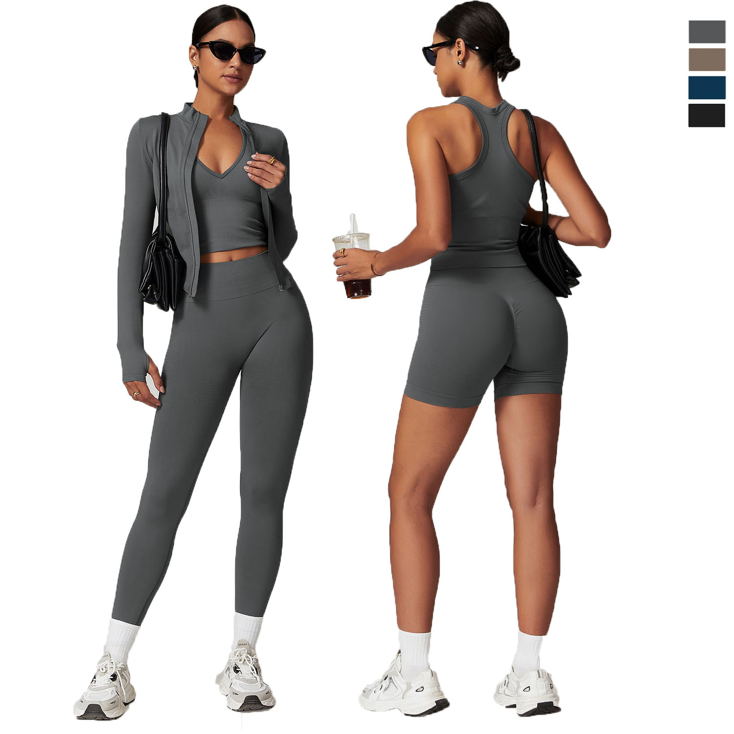 Yoga Suit Activities Sportswear 5 Pieces Gym Fitness Sets（461）